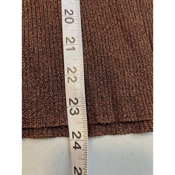 Vintage 90s WR Copper Sparkle Stretch Knit Pullover Cap Sleeve Top Sz LP - Picture 9 of 9